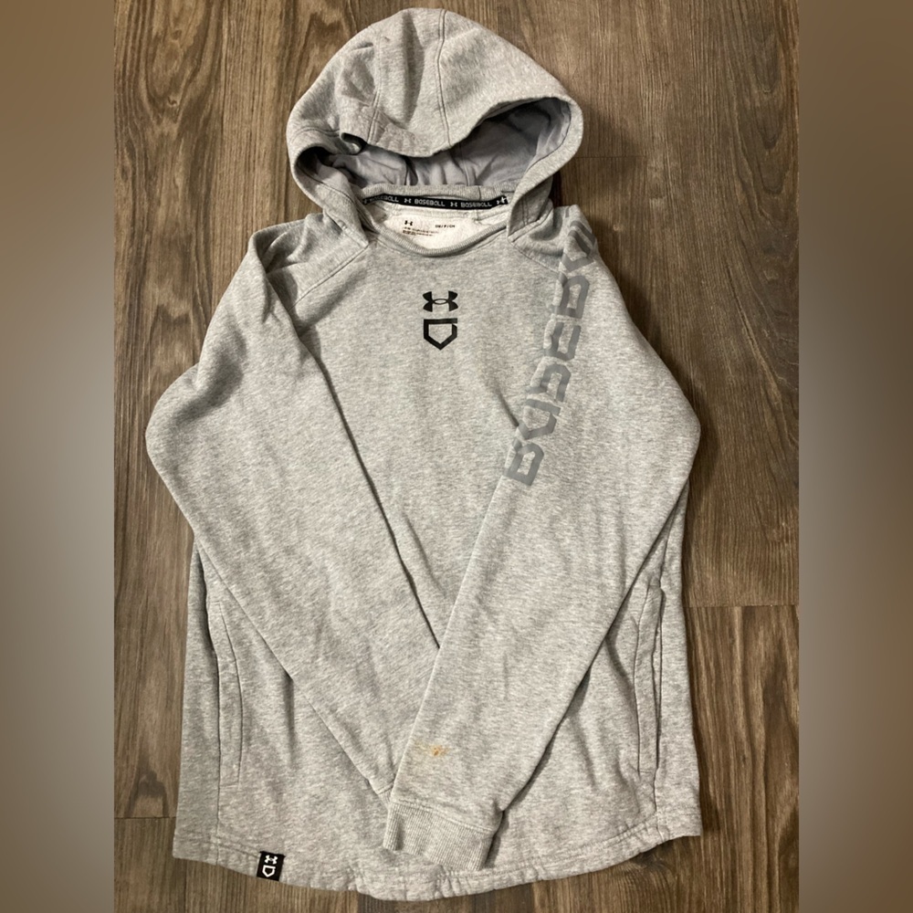 Under Armour Men’s Small Loose Gray/Black Baseball Hoodie